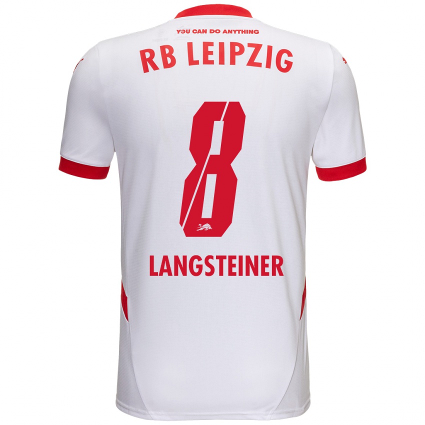 Niño Camiseta Toni Langsteiner #8 Blanco Rojo 1ª Equipación 2024/25 La Camisa México