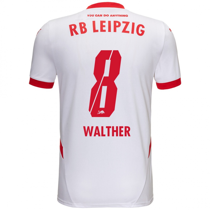 Niño Camiseta Kofi Walther #8 Blanco Rojo 1ª Equipación 2024/25 La Camisa México