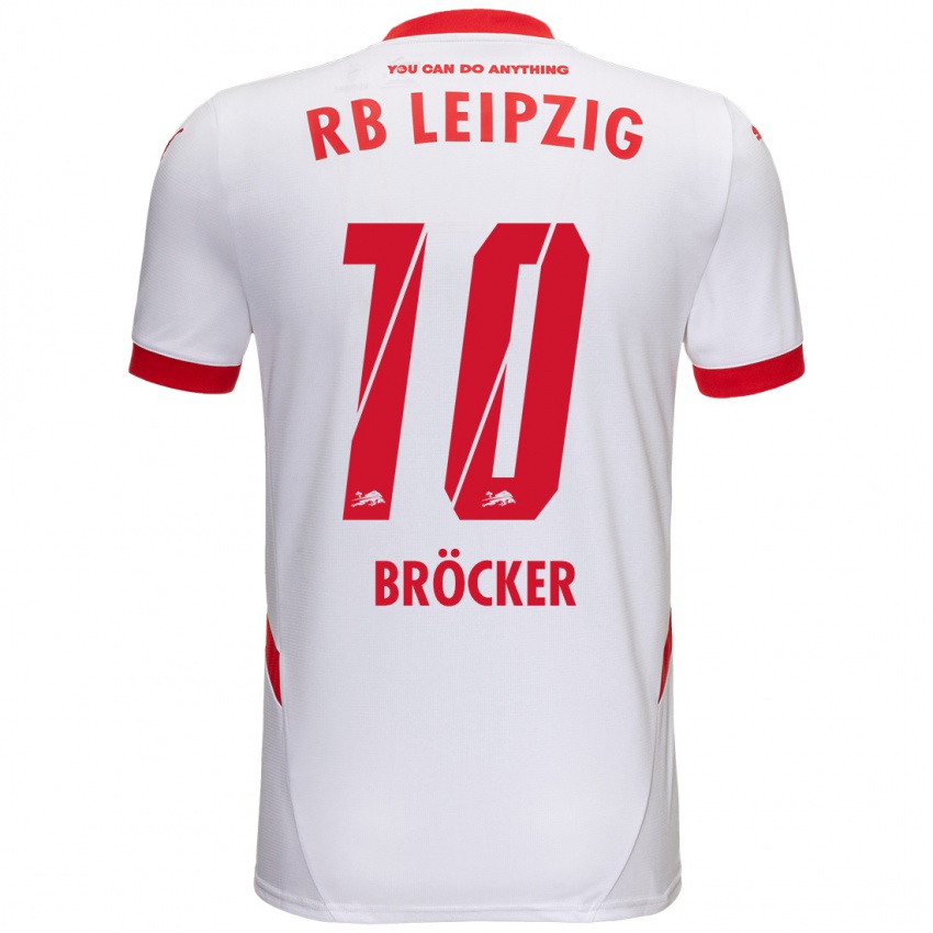 Niño Camiseta Mads Bröcker #10 Blanco Rojo 1ª Equipación 2024/25 La Camisa México