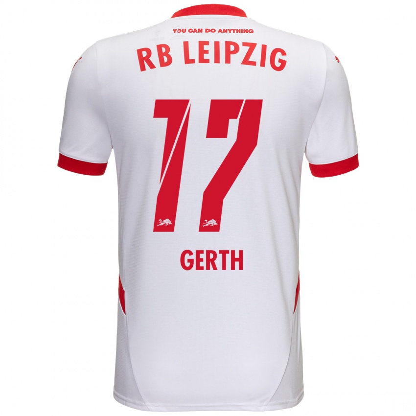 Niño Camiseta Amos Gerth #17 Blanco Rojo 1ª Equipación 2024/25 La Camisa México