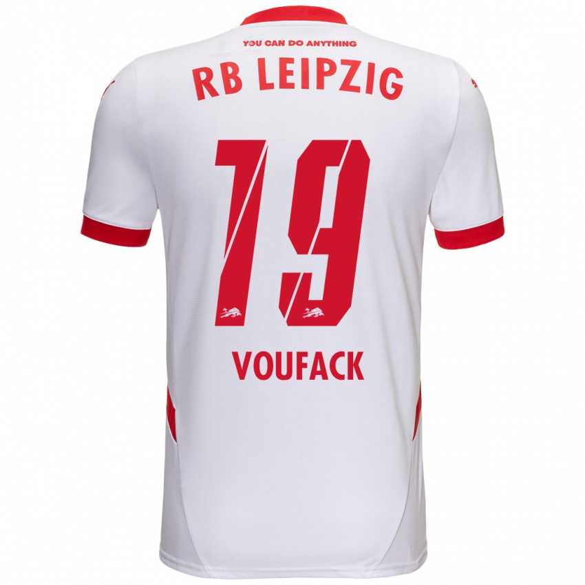 Niño Camiseta Lionel Voufack #19 Blanco Rojo 1ª Equipación 2024/25 La Camisa México