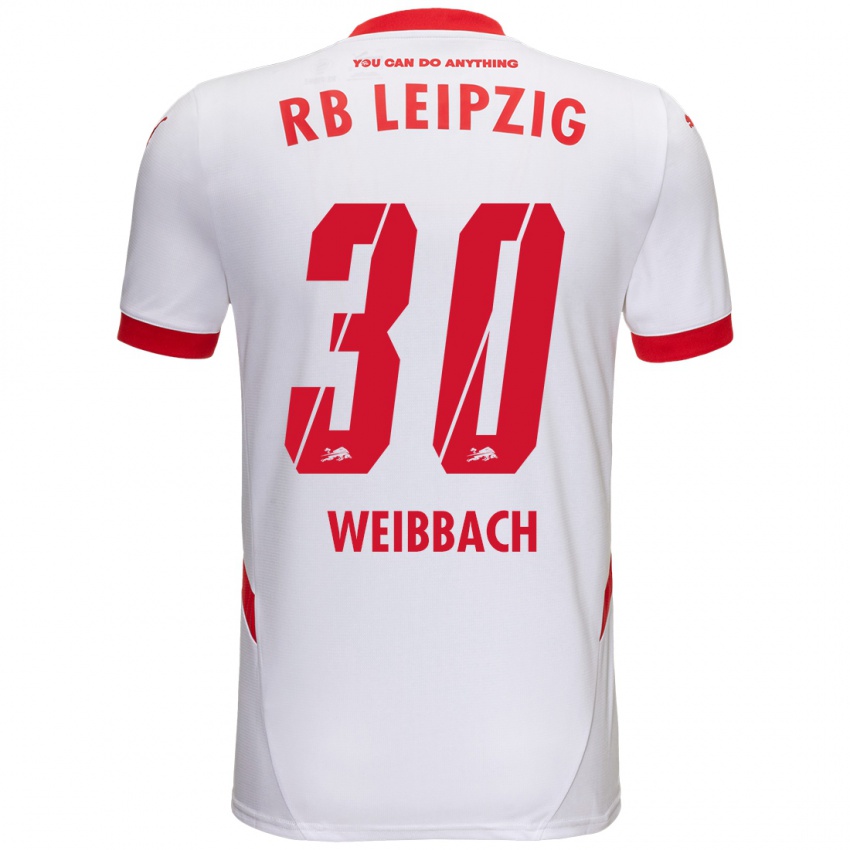 Niño Camiseta Noah Weißbach #30 Blanco Rojo 1ª Equipación 2024/25 La Camisa México