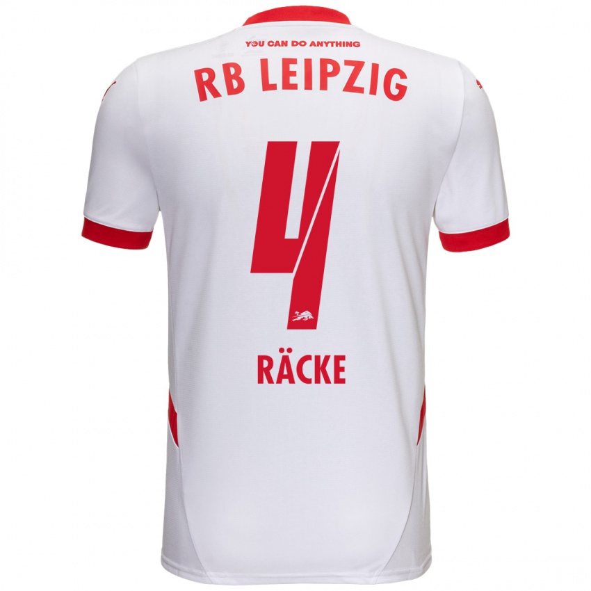 Niño Camiseta Nina Räcke #4 Blanco Rojo 1ª Equipación 2024/25 La Camisa México