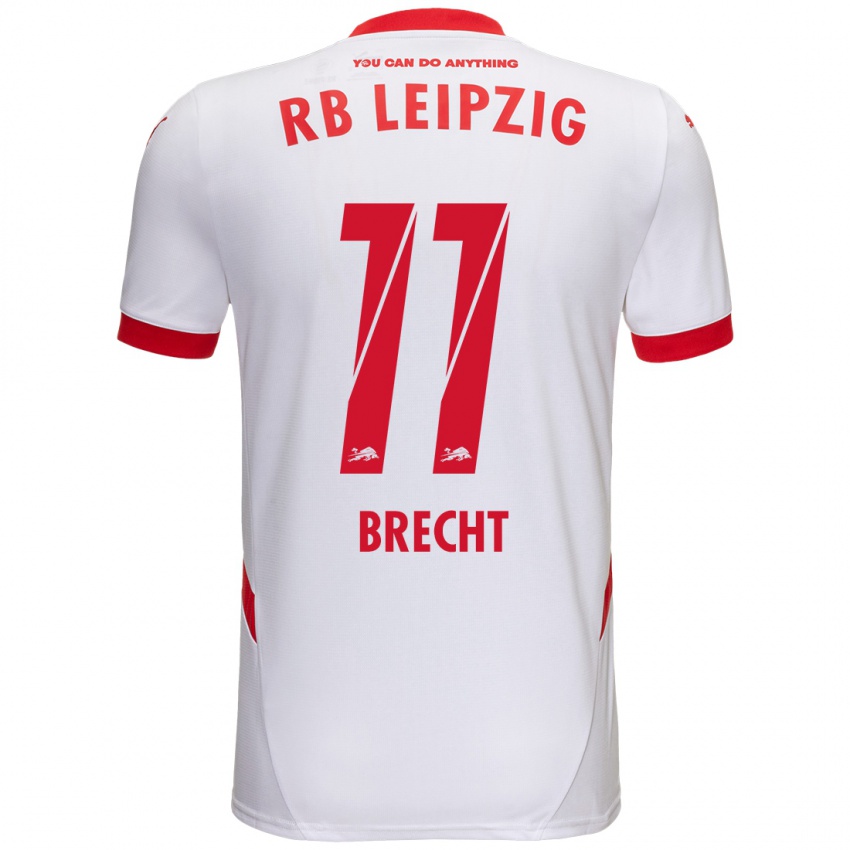 Niño Camiseta Barbara Brecht #11 Blanco Rojo 1ª Equipación 2024/25 La Camisa México