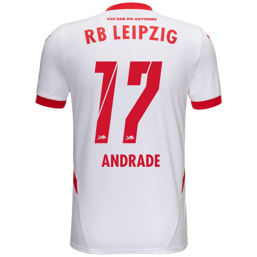 Niño Camiseta Lydia Andrade #17 Blanco Rojo 1ª Equipación 2024/25 La Camisa México