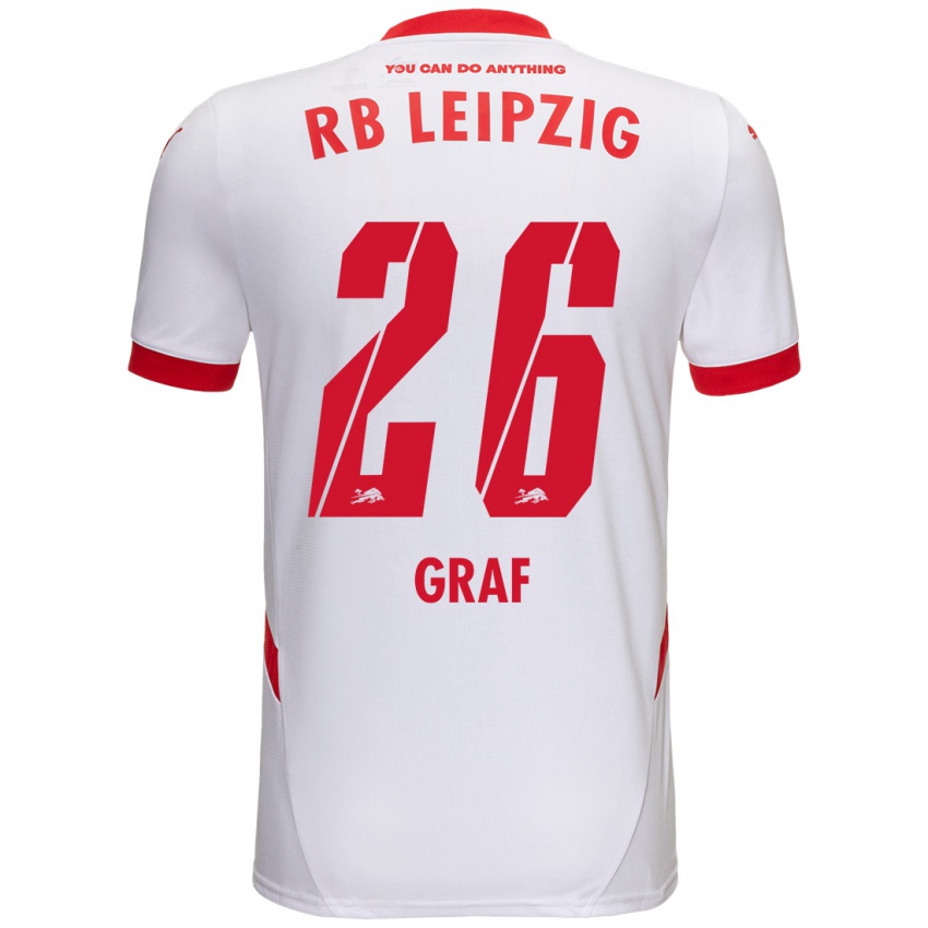 Niño Camiseta Luca Maria Graf #26 Blanco Rojo 1ª Equipación 2024/25 La Camisa México