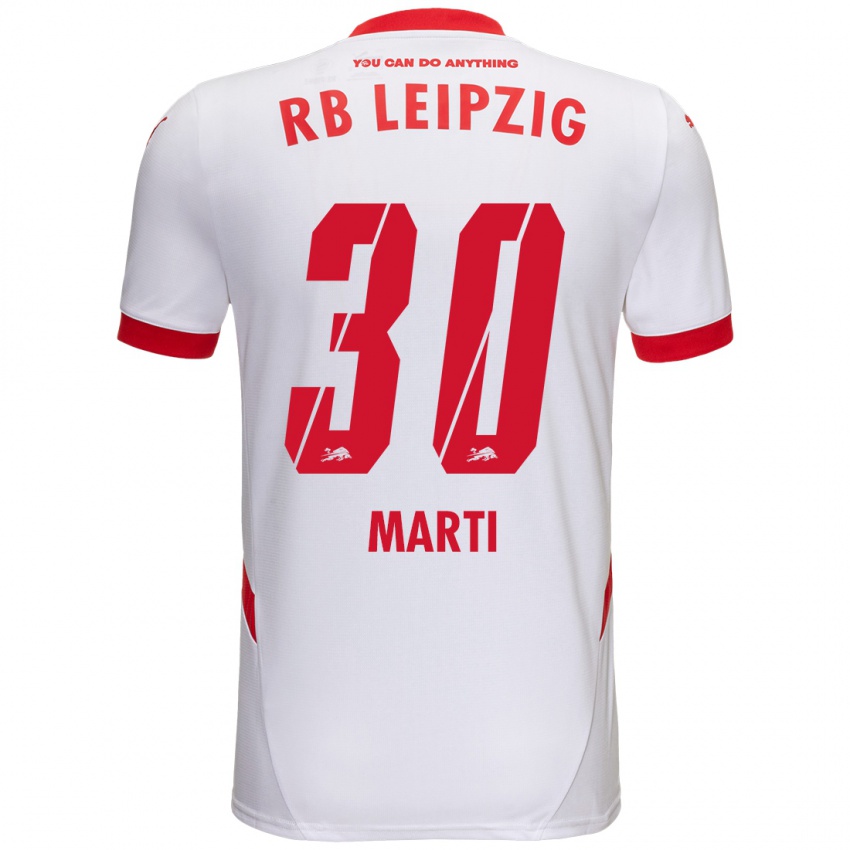 Niño Camiseta Lara Marti #30 Blanco Rojo 1ª Equipación 2024/25 La Camisa México