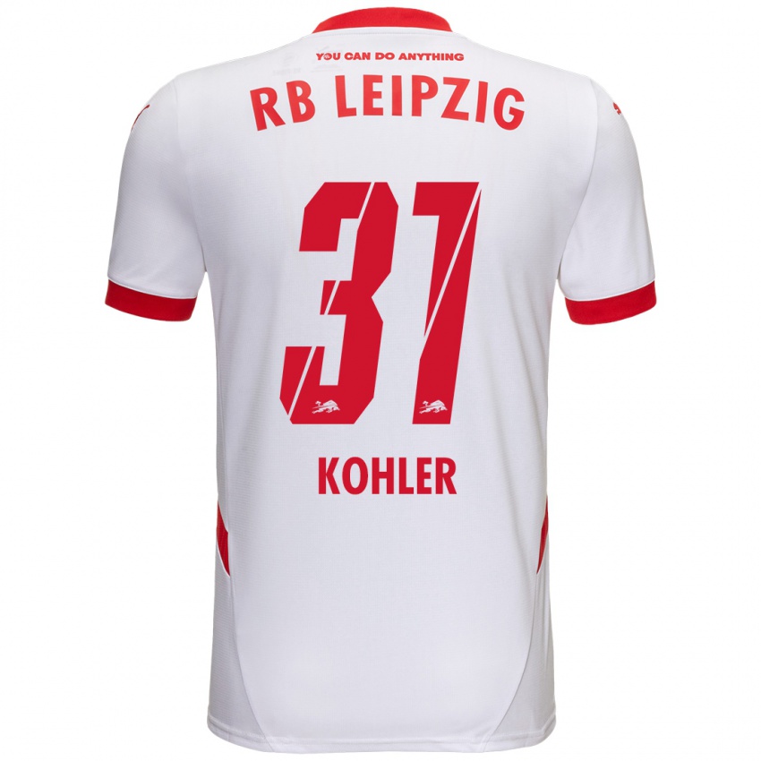 Niño Camiseta Tim Köhler #31 Blanco Rojo 1ª Equipación 2024/25 La Camisa México