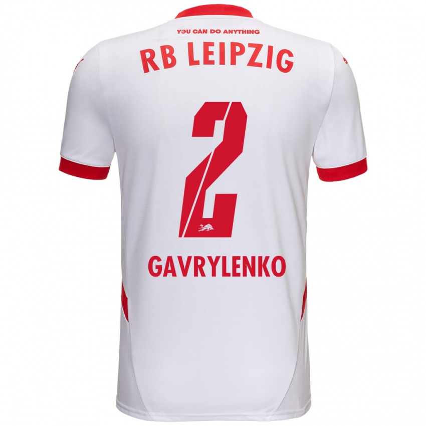 Niño Camiseta Oleksandr Gavrylenko #2 Blanco Rojo 1ª Equipación 2024/25 La Camisa México