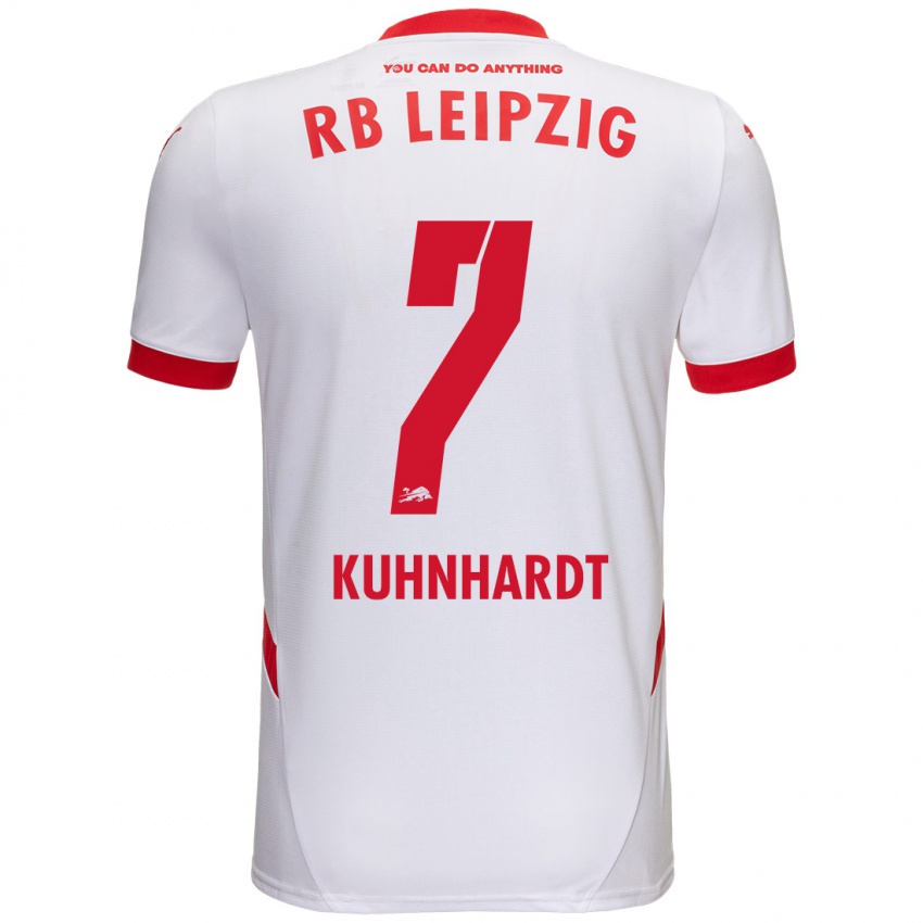 Niño Camiseta Paul Kühnhardt #7 Blanco Rojo 1ª Equipación 2024/25 La Camisa México