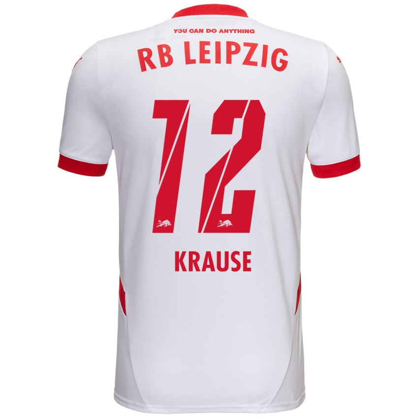 Niño Camiseta Arno Krause #12 Blanco Rojo 1ª Equipación 2024/25 La Camisa México