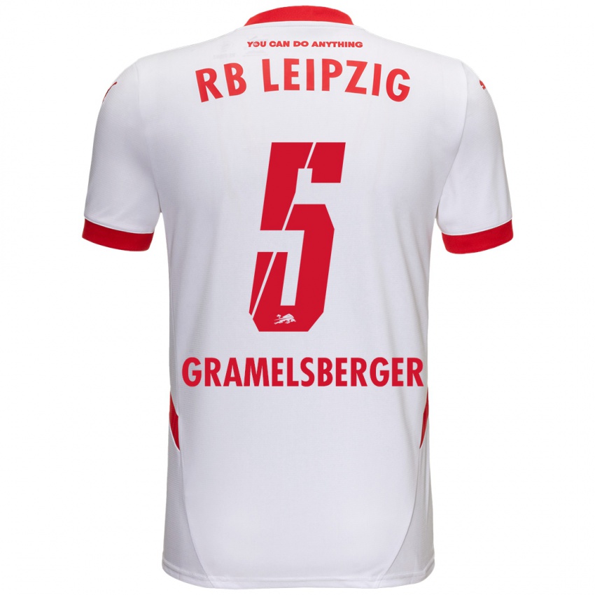 Niño Camiseta Lennert Gramelsberger #5 Blanco Rojo 1ª Equipación 2024/25 La Camisa México