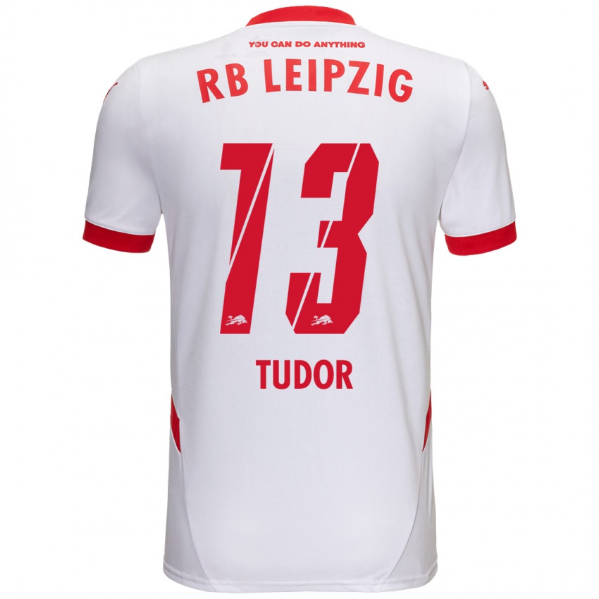 Niño Camiseta Aaron Tudor #13 Blanco Rojo 1ª Equipación 2024/25 La Camisa México