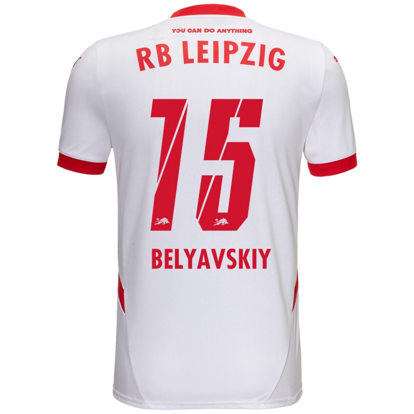 Niño Camiseta David Belyavskiy #15 Blanco Rojo 1ª Equipación 2024/25 La Camisa México