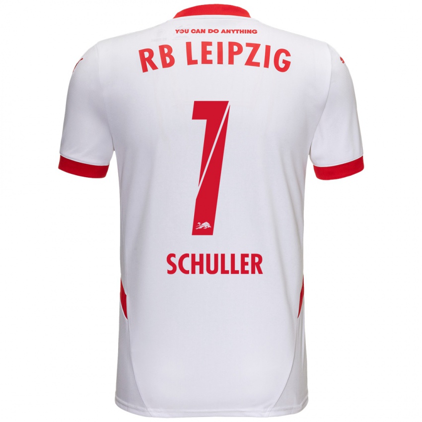 Niño Camiseta Gina Schüller #1 Blanco Rojo 1ª Equipación 2024/25 La Camisa México