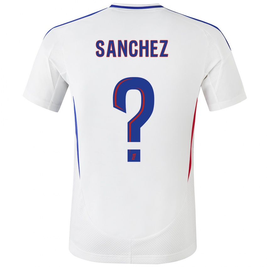 Niño Camiseta Florent Sanchez #0 Blanco Azul 1ª Equipación 2024/25 La Camisa México