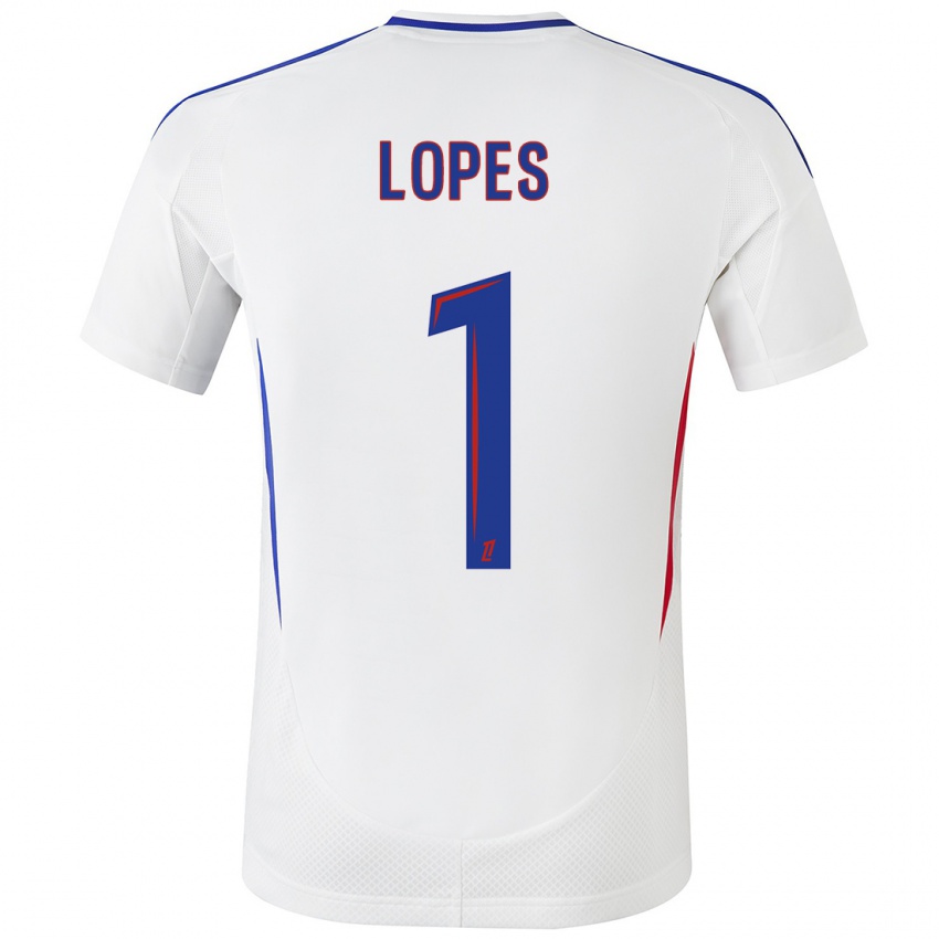 Niño Camiseta Anthony Lopes #1 Blanco Azul 1ª Equipación 2024/25 La Camisa México