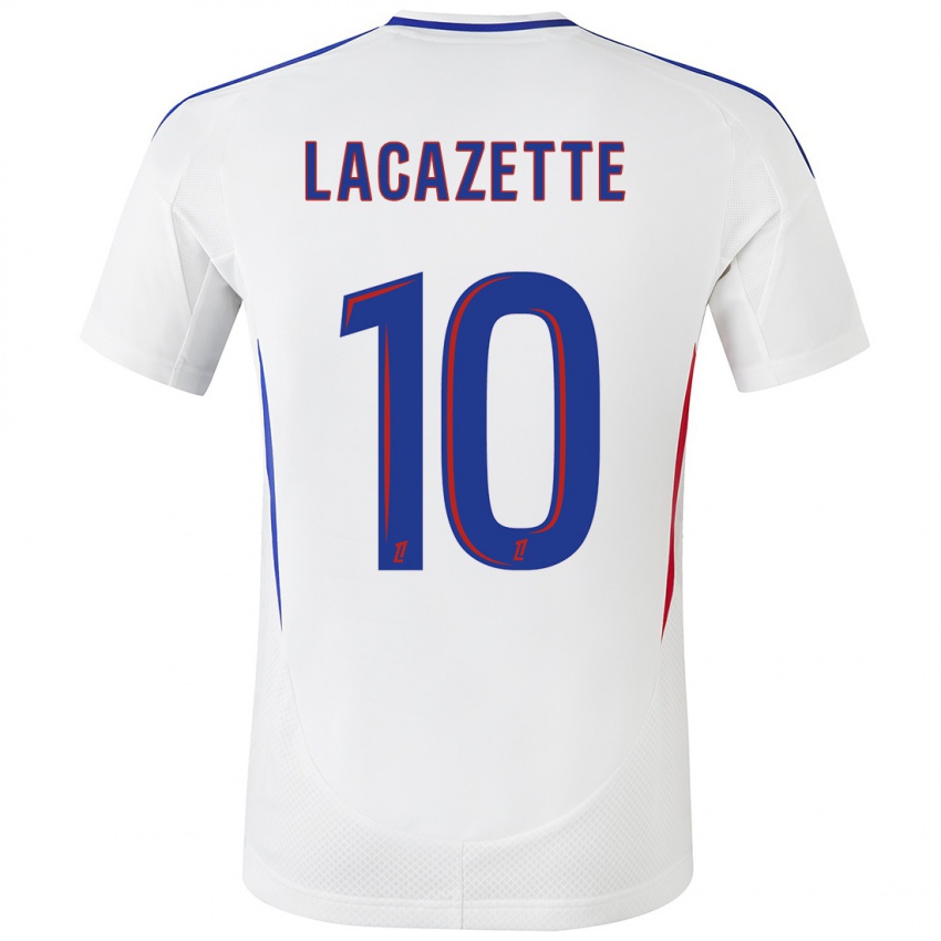 Niño Camiseta Alexandre Lacazette #10 Blanco Azul 1ª Equipación 2024/25 La Camisa México