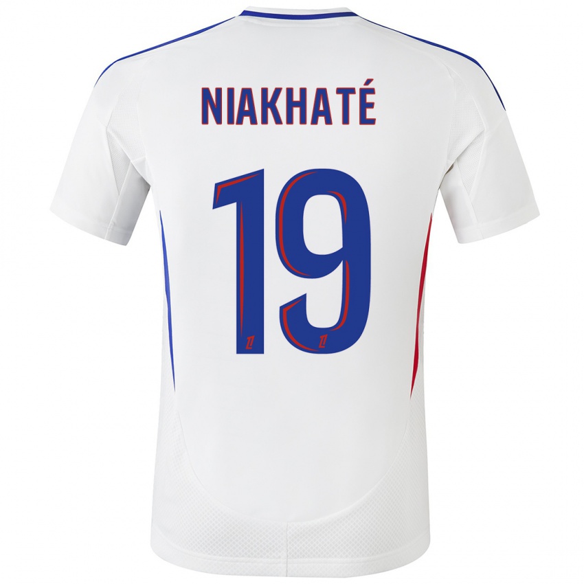 Niño Camiseta Moussa Niakhaté #19 Blanco Azul 1ª Equipación 2024/25 La Camisa México