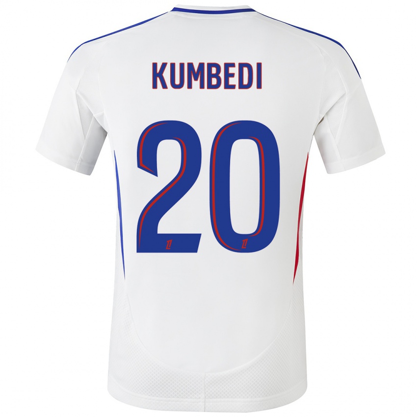 Niño Camiseta Saël Kumbedi #20 Blanco Azul 1ª Equipación 2024/25 La Camisa México