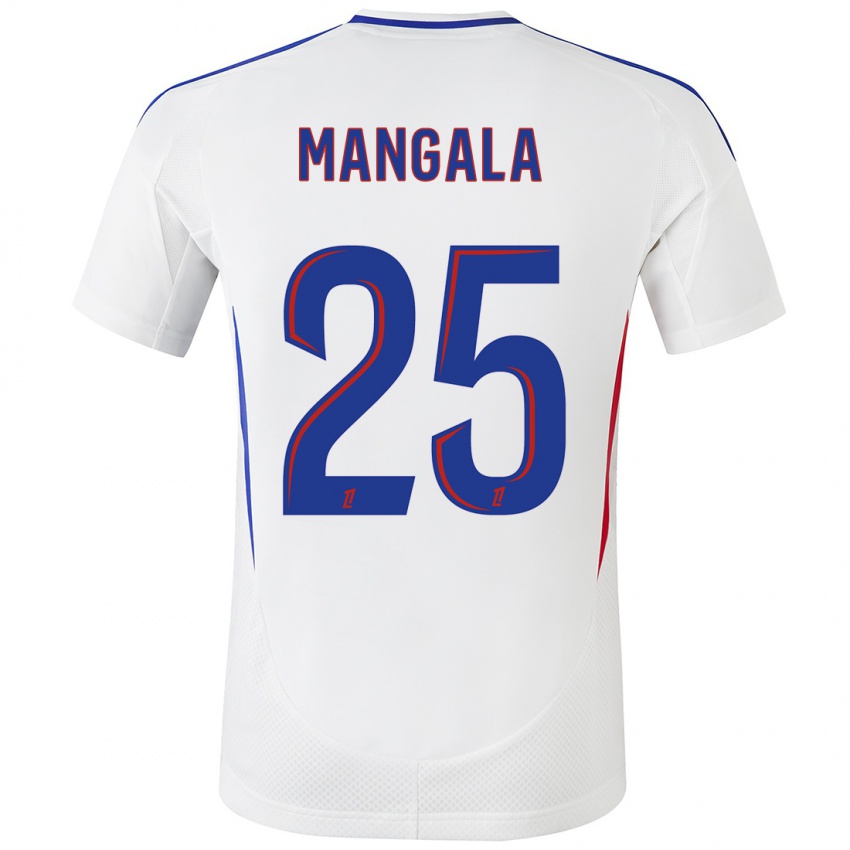 Niño Camiseta Orel Mangala #25 Blanco Azul 1ª Equipación 2024/25 La Camisa México