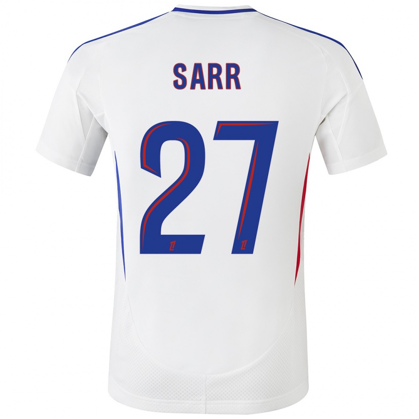 Niño Camiseta Amin Sarr #27 Blanco Azul 1ª Equipación 2024/25 La Camisa México