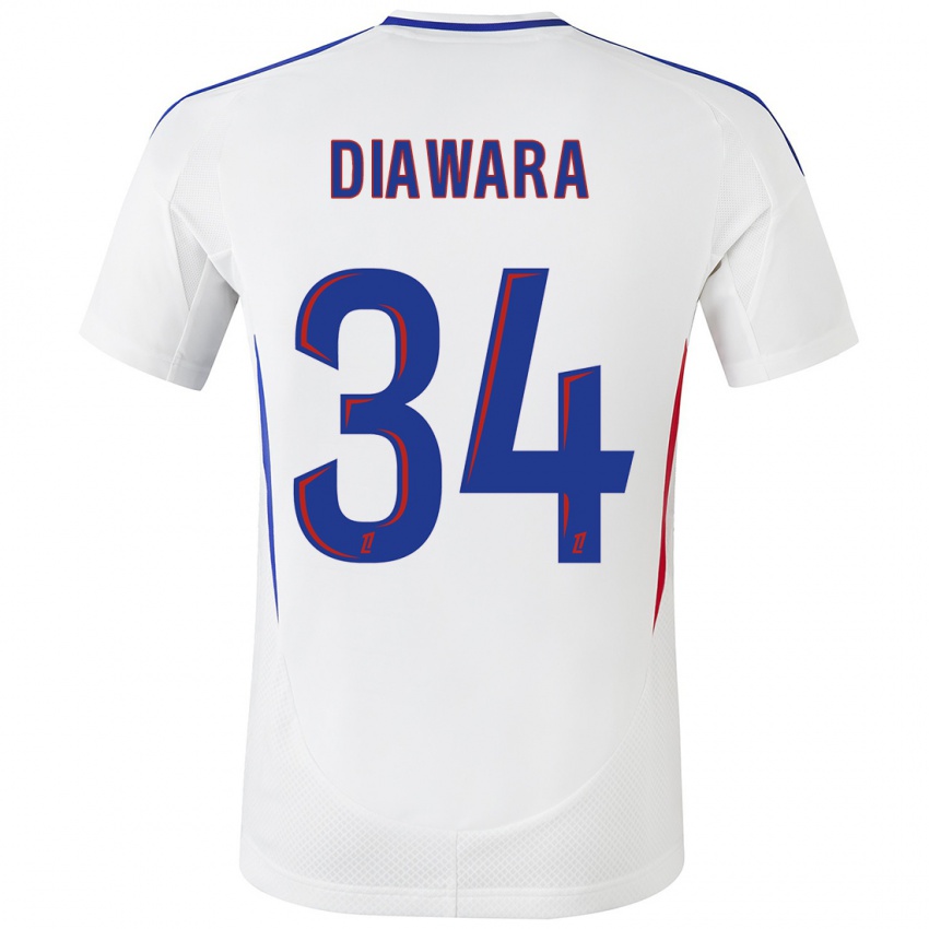 Niño Camiseta Mahamadou Diawara #34 Blanco Azul 1ª Equipación 2024/25 La Camisa México