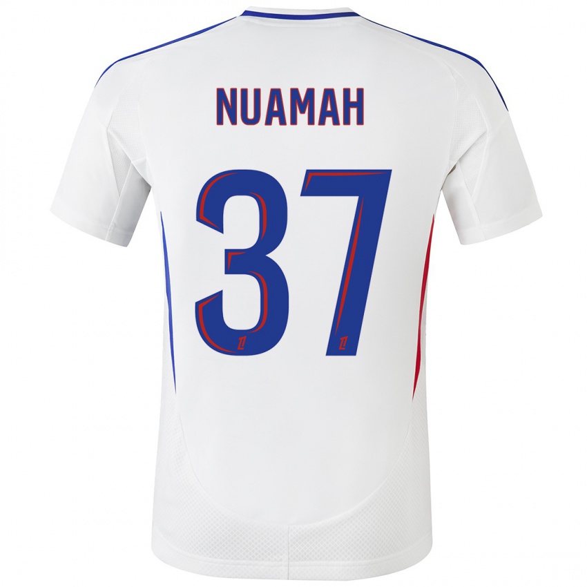 Niño Camiseta Ernest Nuamah #37 Blanco Azul 1ª Equipación 2024/25 La Camisa México