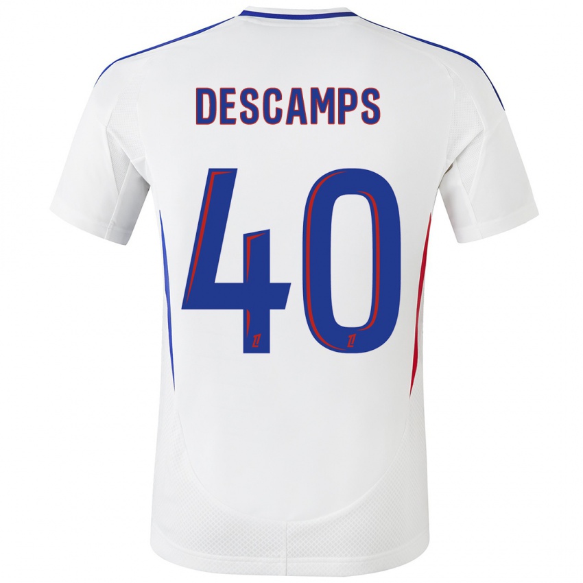 Niño Camiseta Rémy Descamps #40 Blanco Azul 1ª Equipación 2024/25 La Camisa México