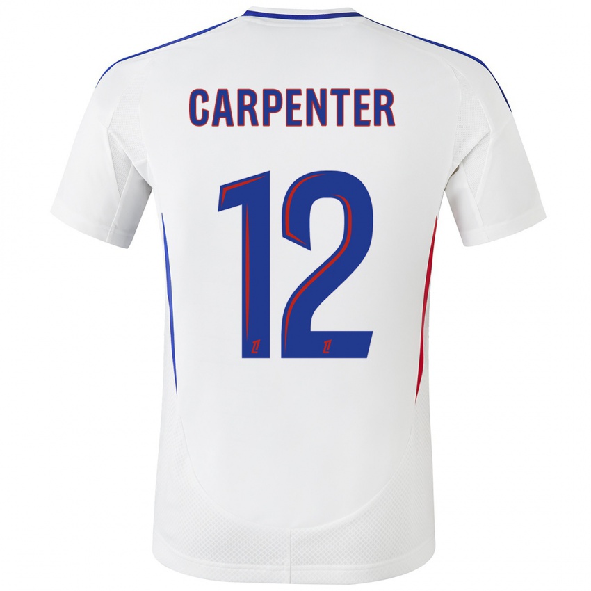 Niño Camiseta Ellie Carpenter #12 Blanco Azul 1ª Equipación 2024/25 La Camisa México