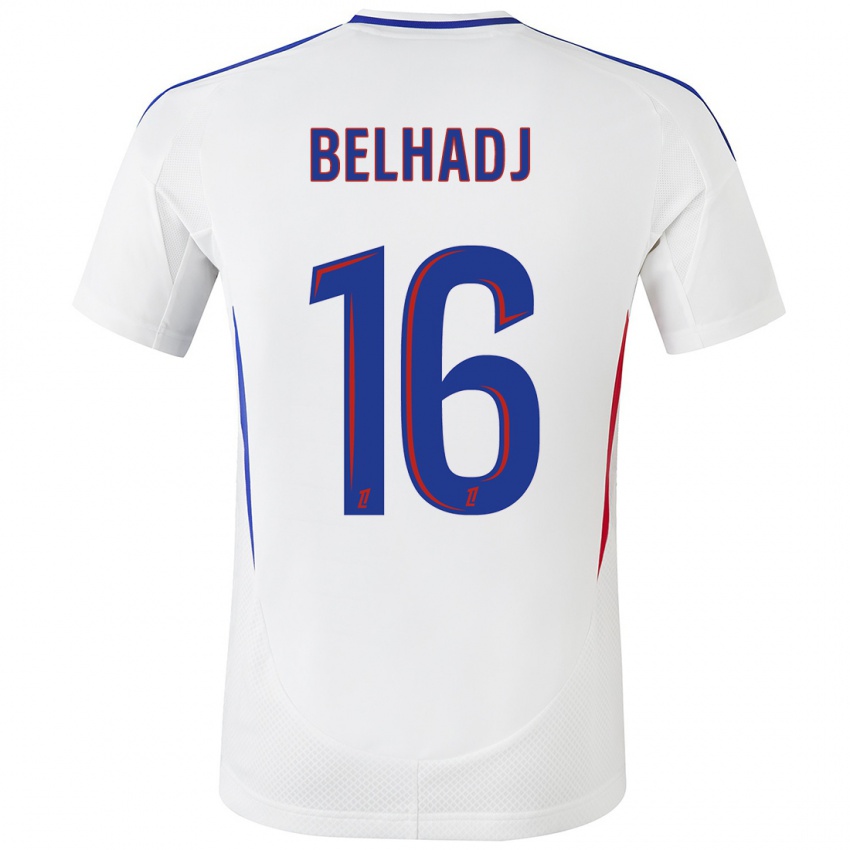 Niño Camiseta Féerine Belhadj #16 Blanco Azul 1ª Equipación 2024/25 La Camisa México