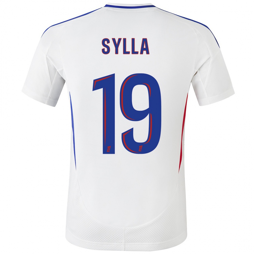 Niño Camiseta Kysha Sylla #19 Blanco Azul 1ª Equipación 2024/25 La Camisa México