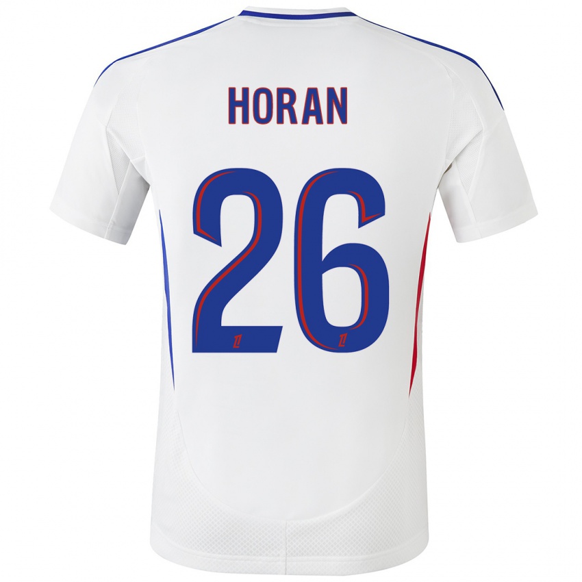 Niño Camiseta Lindsey Horan #26 Blanco Azul 1ª Equipación 2024/25 La Camisa México