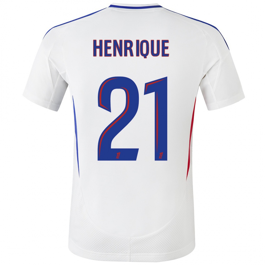 Niño Camiseta Henrique #21 Blanco Azul 1ª Equipación 2024/25 La Camisa México