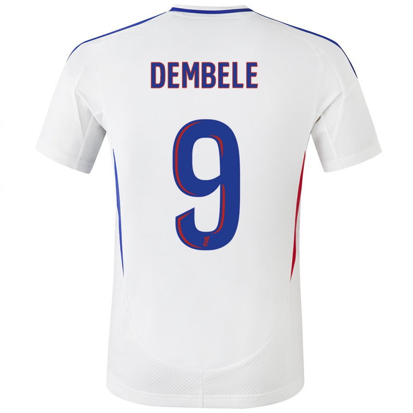 Niño Camiseta Moussa Dembele #9 Blanco Azul 1ª Equipación 2024/25 La Camisa México