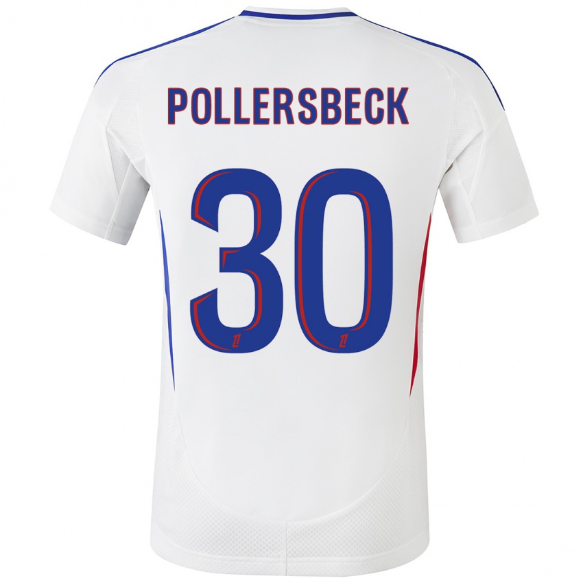 Niño Camiseta Julian Pollersbeck #30 Blanco Azul 1ª Equipación 2024/25 La Camisa México