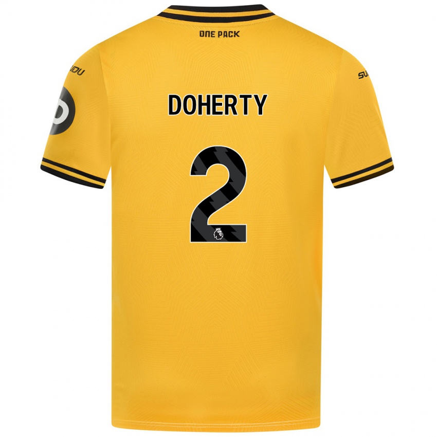 Niño Camiseta Matt Doherty #2 Amarillo 1ª Equipación 2024/25 La Camisa México