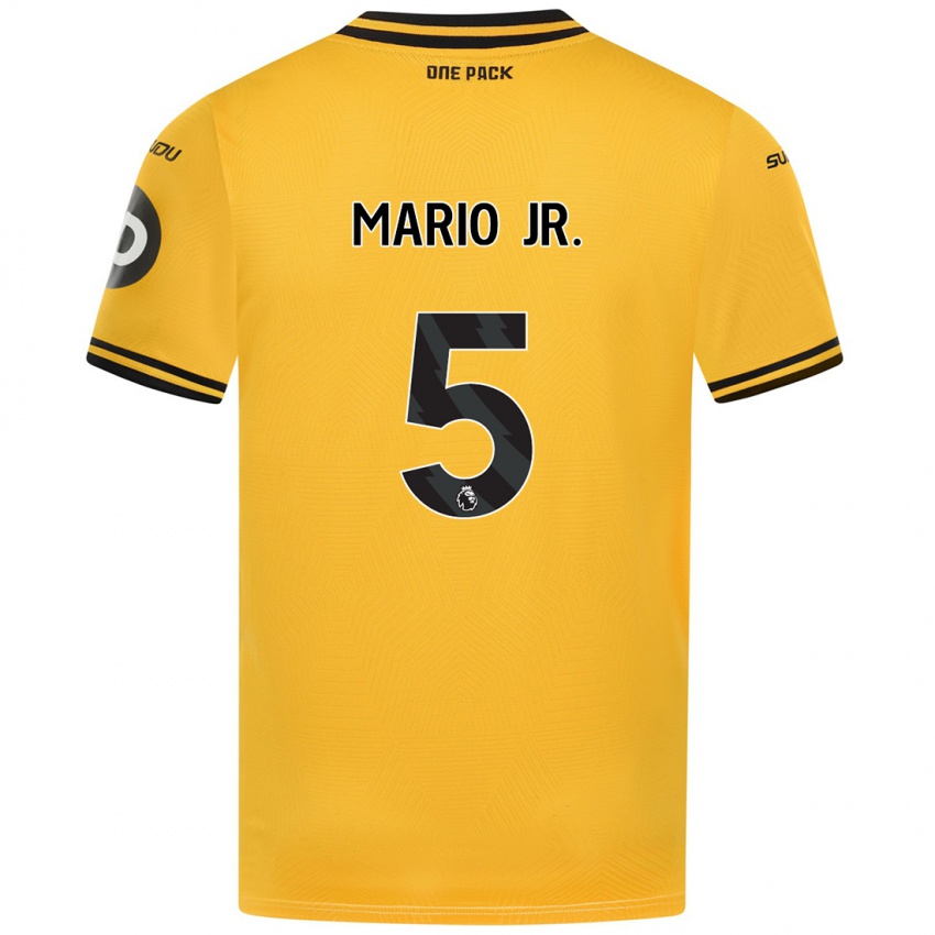 Niño Camiseta Mario Lemina #5 Amarillo 1ª Equipación 2024/25 La Camisa México