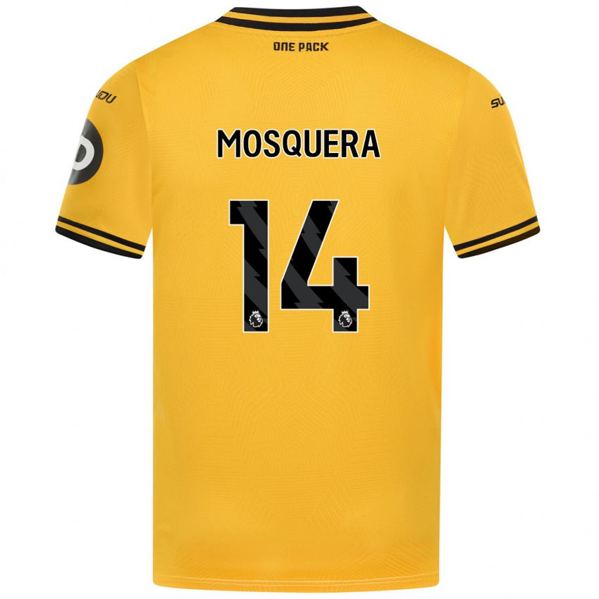 Niño Camiseta Yerson Mosquera #14 Amarillo 1ª Equipación 2024/25 La Camisa México