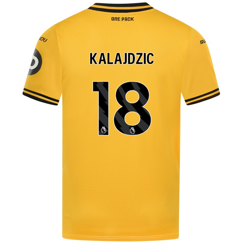 Niño Camiseta Sasa Kalajdzic #18 Amarillo 1ª Equipación 2024/25 La Camisa México