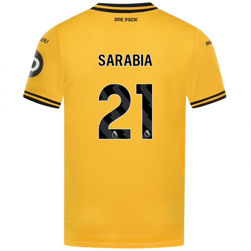 Niño Camiseta Pablo Sarabia #21 Amarillo 1ª Equipación 2024/25 La Camisa México