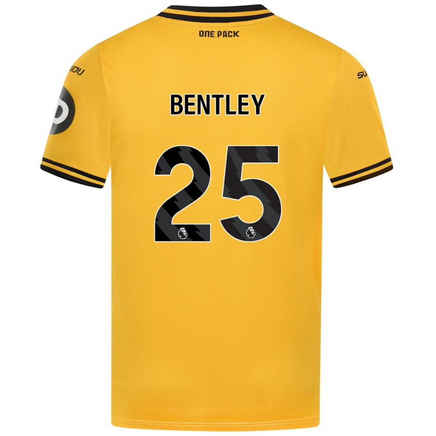 Niño Camiseta Daniel Bentley #25 Amarillo 1ª Equipación 2024/25 La Camisa México