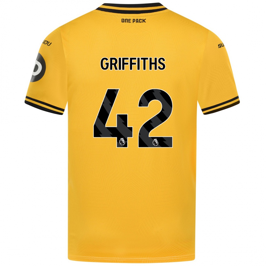 Niño Camiseta Harvey Griffiths #42 Amarillo 1ª Equipación 2024/25 La Camisa México