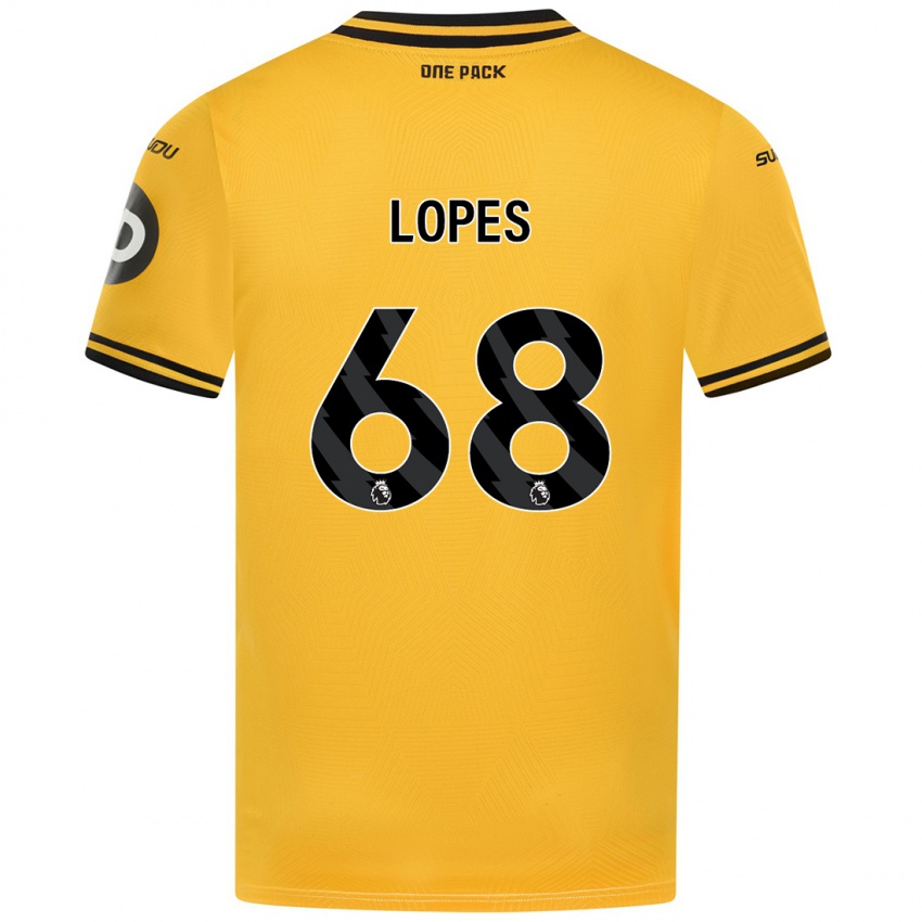 Niño Camiseta Leo Lopes #68 Amarillo 1ª Equipación 2024/25 La Camisa México