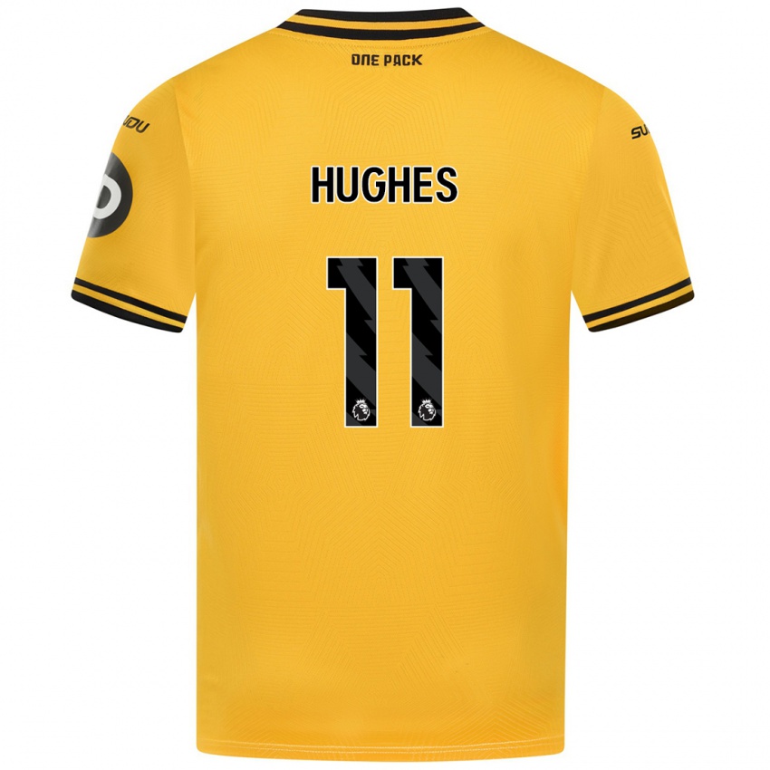 Niño Camiseta Amber Hughes #11 Amarillo 1ª Equipación 2024/25 La Camisa México