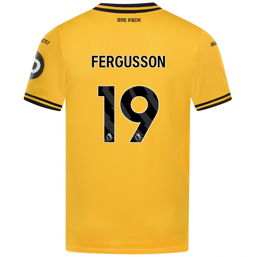 Niño Camiseta Liv Fergusson #19 Amarillo 1ª Equipación 2024/25 La Camisa México