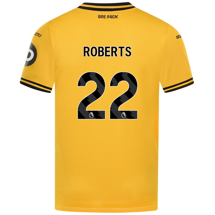 Niño Camiseta Beth Roberts #22 Amarillo 1ª Equipación 2024/25 La Camisa México