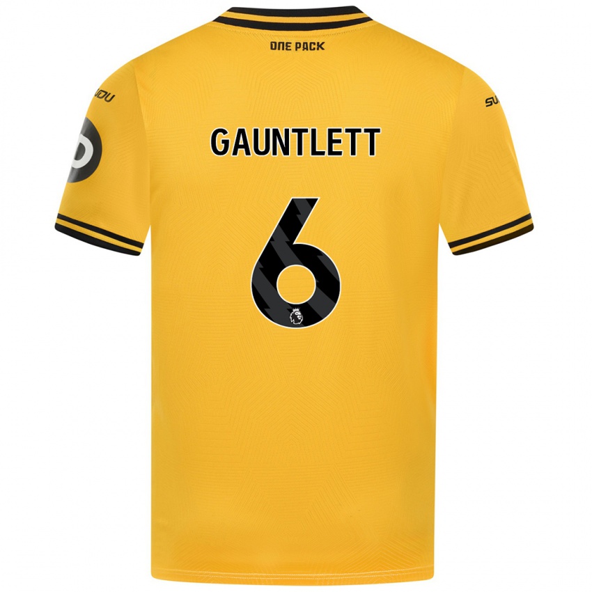 Niño Camiseta Maz Gauntlett #6 Amarillo 1ª Equipación 2024/25 La Camisa México