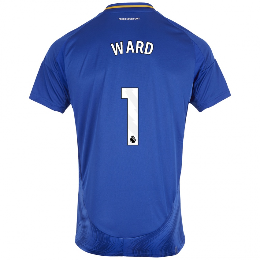 Niño Camiseta Danny Ward #1 Azul Blanco 1ª Equipación 2024/25 La Camisa México