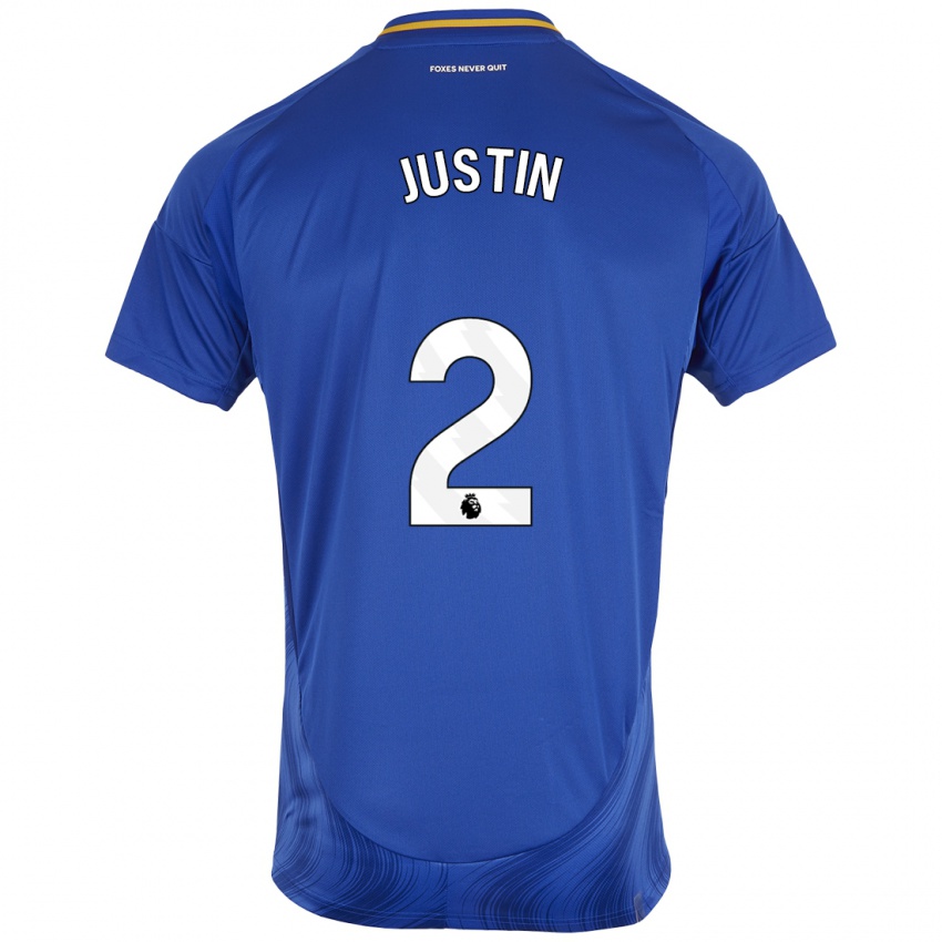 Niño Camiseta James Justin #2 Azul Blanco 1ª Equipación 2024/25 La Camisa México